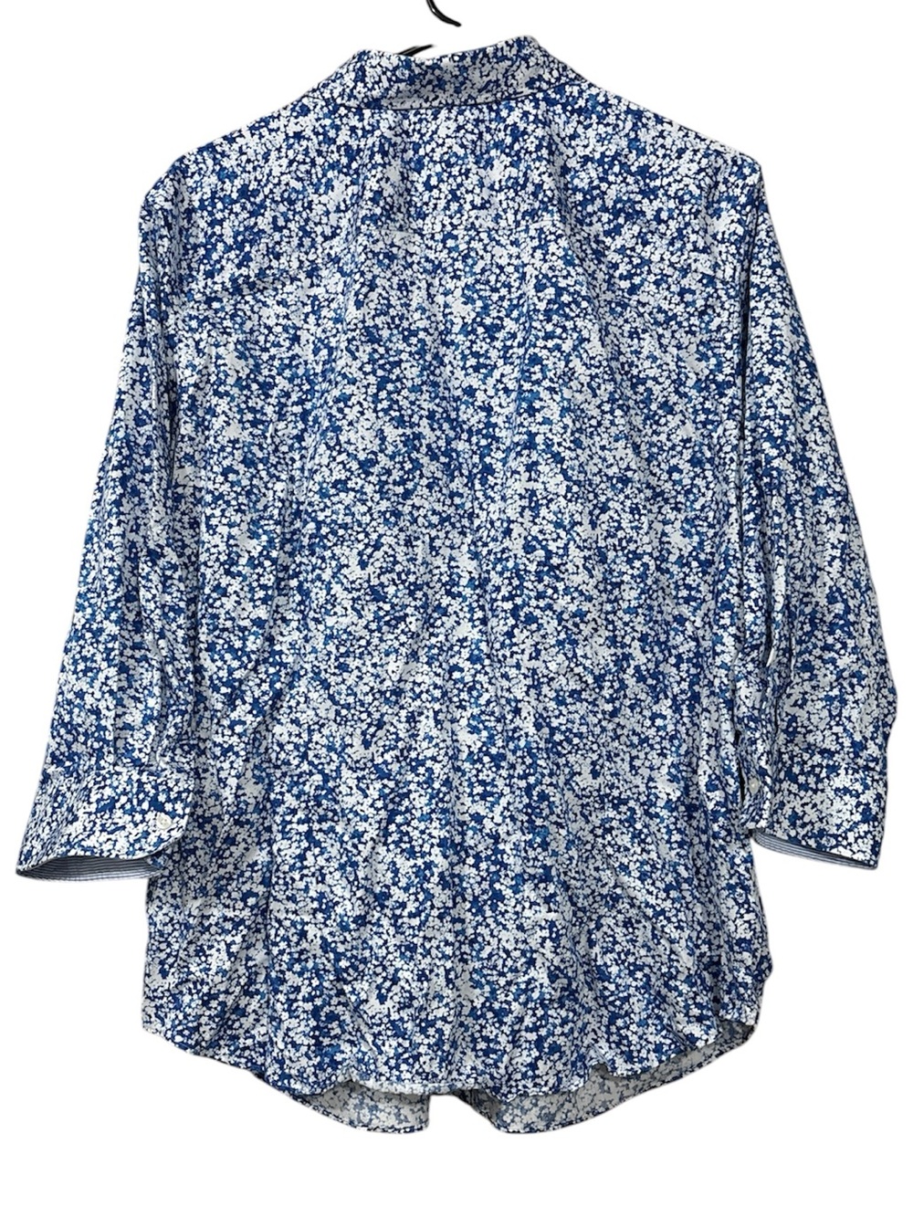 Chaps Women's Blue and White Floral Button-Down Shirt - Picture 3 of 3